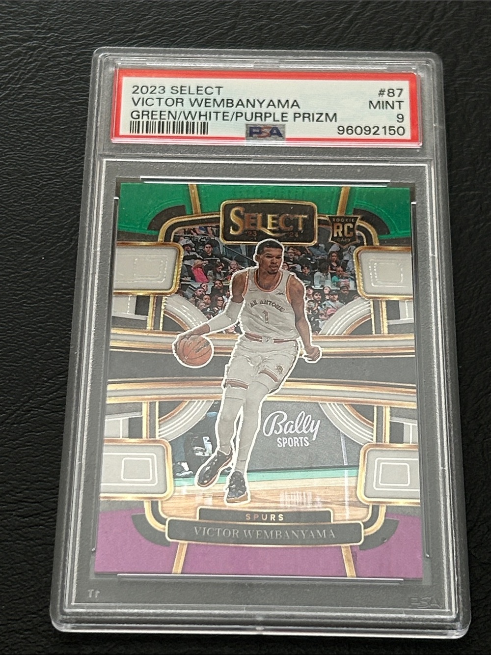 Victor Wembanyama 2023 Select RC #87 Green/White/Purple Prizm PSA 9 MINT
